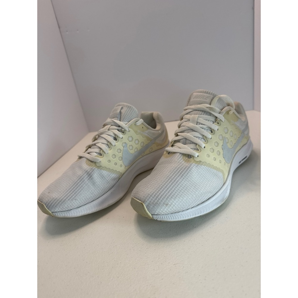 Nike Downshifter 7 Womens Running Shoes White Yellow 852466-100 Size 8
